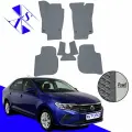 Автомобильные коврики EVA/ЕВА/ЭВА для Volkswagen Polo VI / Фольксваген Поло 6 2020 – н. в. серый темно серый