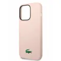 Lacoste для iPhone 14 Pro Max чехол Liquid silicone Croc Logo Hard Pink
