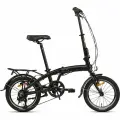 Велосипед HORH NEMO 7SP VB 16 ригид, складная рама, алюминиевая рама, Black-Grey, рама 16, рост 140-175 см