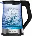 Чайник Hyundai HYK-G3401, 1,7 л, 2200 Вт, черный/серебристый