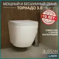 Унитаз подвесной безободковый Luxor BLISSAN смыв скрытый Торнадо 3.0 с сиденьем микролифт быстросъемное