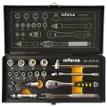 Набор инструментов 18 предметов 1/4 Inforce, Сталь Cr-V, Профессиональный, 06-07-13