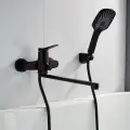 Смеситель для ванны с душем с длинным изливом Shevanik S6222H черный матовый