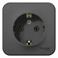 Systeme Electric Blanca наружная Антрацит Розетка с/з без шторок 16А, 250В, изолир. пластина, BLNRA010116