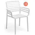 Комплект из 4-х садовых обеденных кресел NARDI Doga, цвет белый