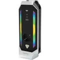 Сетевой фильтр Qumo Power Tower RGB SPS-UF (P-0010) (4 розетки, 3*1,5 мм, зарядка для геймпада PS5 + USB QC порт + 2 USB-C PD порта, 1,4м) серо-черный