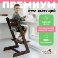 Растущий стул для детей и школьников из бука Конек Горбунек Премиум, для кормления детей, орех