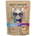 Влажный корм BEST DINNER Holistic для любых кошек, курица и тунец с кальмарами в желе 12шт х 70 г