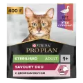 Сухой корм для стерилизованных кошек и кастрированных котов Pro Plan с высоким содержанием утки и c печенью 2 шт. х 400 г