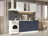 Кухонный гарнитур Хозяюшка 1.5 м, мебель для дома и кухни, Акация белая / Сапфир