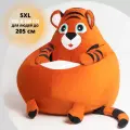 Кресло мешок Тигр 5xl, Велюр натуральный, Бескаркасное кресло-груша животное игрушка, KresloGrusha.RML