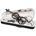 Электроскрипка ANTONIO LAVAZZA EVL-01 BK 4/4 черная, фирменный чехол, смычок, канифоль, наушники, струнодержатель с 4 машинками