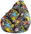 Кресло-мешок Пуффбери «Груша», размер XXXL средний, Жаккард Монстер Трэк