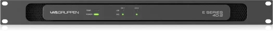 Lab.gruppen E 40:2 усилитель 2-канальный, распределение мощности 2x2000Вт 2/4ом/70/100В, 2x1600Вт 8ом, GPIO