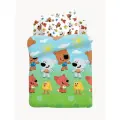 Непоседа, Детское постельное белье в кроватку 160х80 юниор, Поплин, 1 нав. 40х60, Ми-ми-мишки / мимимишки / кеша тучка цыпа