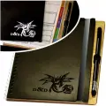 Dragon - многоразовый Блокнот Персонажа DnD 5е, Черная деревянная обложка А5, в комплекте с маркером