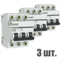 Автоматический выключатель EKF 3P 16А (C) 4,5kA ВА 47-29 EKF Basic 3 штуки