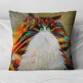 Подушка декоративная Радужный Кот 40х40 велюр