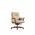 Кресло руководителя Norden Vivaldi, обивка из натуральной кожи, бежевое