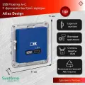 Розетка USB type-C 65W высокоскоростная зарядка (Аквамарин), Systeme Electric Atlas Design