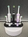 Подставка для электрических зубных щеток, с держателями насадок, на три прибора, черная