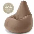 Кресло мешок Laavi Home кресло груша, размер ХXXL, мебельный велюр, какао