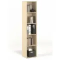 Стеллаж БАНГА-15, дуб молочный, открытый для книг, (ВхШхГ) 177,2х36,8х32,6 см, ЛДСП