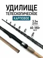 Спиннинг телескопический карповый, длина 3.3м, в сложенном видео 103см, тест 60-180г, 285г, 3 хлыстика