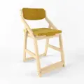 Стул растущий для школьника Робин Wood (Вуд) ЛАК с чехлом Велюр Охра