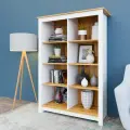 Стеллаж для книг, открытый MoldonТМ дэфо 111x44x158, в гостиную, дуб натюрель / белый