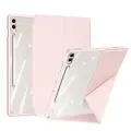 Чехол книжка розового цвета от Dux Ducis для Samsung Tab S10+, S9+, S9 FE+, серия Magi Series Case, с держателем Pencil и функцией автоматического перехода в спящий режим