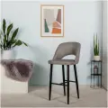 Барный стул со спинкой для кухни, барное кресло премиум Lars Серый