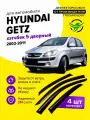 Дефлекторы боковых окон Hyundai Getz (Хендай Гетц) 2002-2011, хэтчбек 5 дверный, ветровики на двери автомобиля, ТТ
