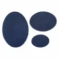 59404 Набор заплаток пришивных из замши, овал 4*5,5см, 6*8,2см, 8*10,9см, с перфорацией, 3шт/упак (22 темно-синий)