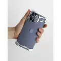 Чехол на iPhone 15 металлический с защитой камеры и поддержкой беспроводной зарядки