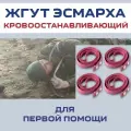 Жгут кровоостанавливающий. Тип Эсмарха. Цвет розовый. В наборе 4 штуки