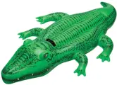 Детская большая надувная игрушка INTEX Крокодил, плот с ручками, пляжный матрас для плавания и купания, игр в воде, на суше и в бассейне, 168х86 см