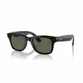 Умные очки Ray-Ban Wayfarer, оправа блестящий черный, линзы зеленые, размер M