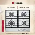 Газовая варочная панель Hansa BHGI610391 59 см, 4 конфорки электроподжиг газконтроль, серебристый