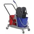 Тележка уборочная Brabix , 2 съемных ведра 17 л, механический отжим, пластиковый каркас