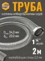 2 м, гайка 1 1/4 Труба отвода выхлопных газов генератора из нержавеющей стали