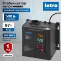 Стабилизатор напряжения 220в Intro Н-500 однофазный релейный настенный для газового котла 500ВА, 140-260В