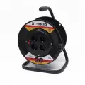 Удлинитель на пластиковой катушке Stekker STD01-41-30, 30м, 4 гнезда с/з 3*1,5, черный, серия Standart (УХз-16)