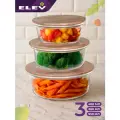 Набор из 3х стеклянных контейнеров 400мл, 650мл, 950мл с крышками из бамбука