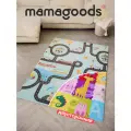 Детский коврик для ползания складной двухсторонний игровой термоковрик Mamagoods 120х180 Город и зверята