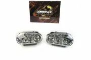 VW Golf 4 фары головного света прозрачное стекло хром отражатель с птф LOWSTUFF HLVWG4CRTSLVR