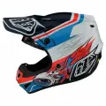 Мотошлем подростковый Troy Lee Designs SE4 Polyacrylite W/MIPS Skooly Blue/Orange YM (112328013-YM)