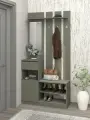 Есэндвич Депо 3 Прихожая 100х200х35 см (Хаки), с зеркалом, с полками и ящиком