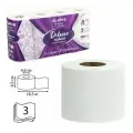 3 шт. Бумага туалетная 3-х слойная, 8 рулонов (8х16,5 м), LAIMA Deluxe, 100% целлюлоза, 115396