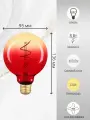 Лампочка светодиодная E27, 8Вт, 400 Лм, филаментная декоративная красная, тёплый белый свет - 2700К, шар-лампа, General